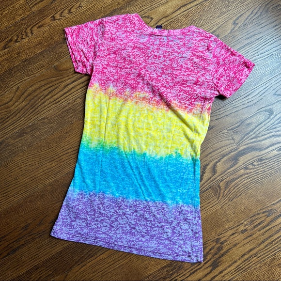 San Diego neon rainbow ombré acid yoga tee - Picture 5 of 6